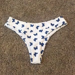 NWT shein Butterfly Print thong bikini bottom M